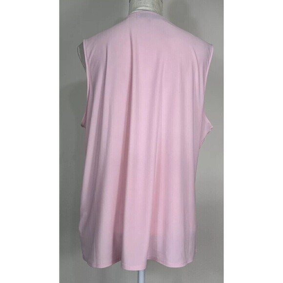 Kasper Cap Sleeveless Knit Cami with Keyhole Neck Plus Size 1X (14/16) - Picture 4 of 11